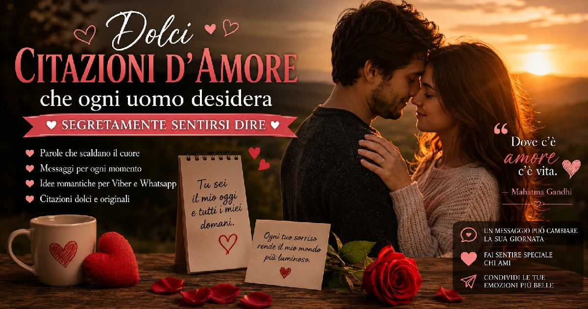 Dolci Citazioni d'Amore che Ogni Uomo Desidera Segretamente Sentirsi Dire