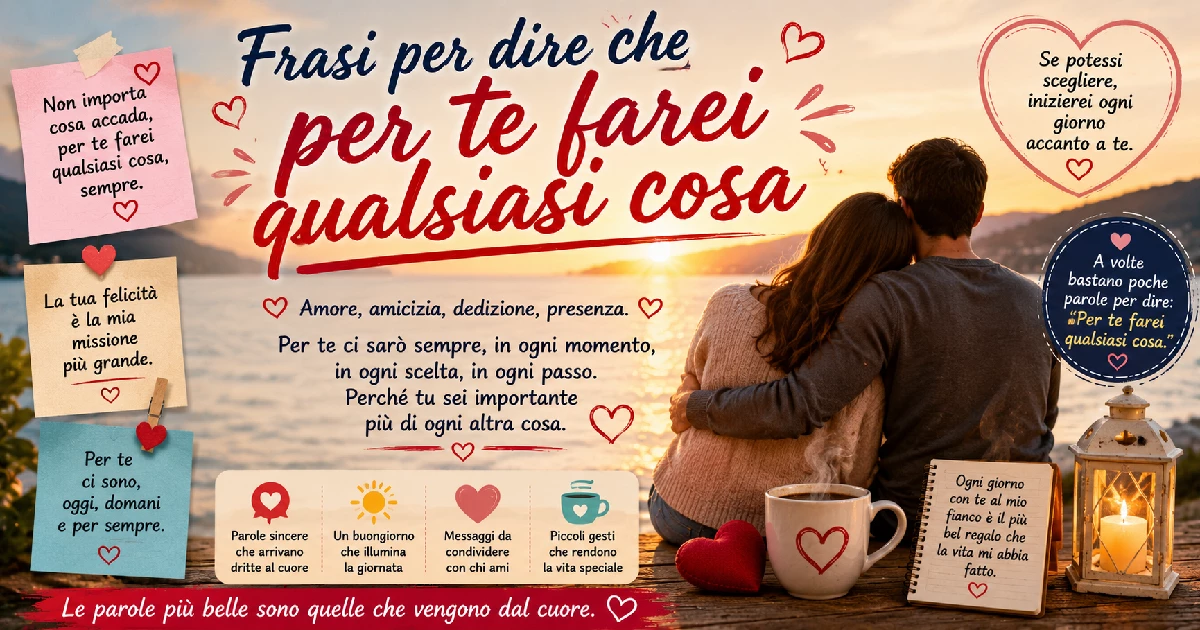 Frasi per dire che per te farei qualsiasi cosa