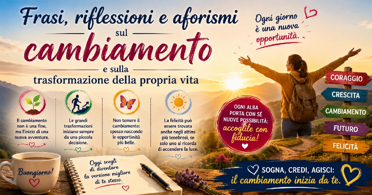 Frasi, riflessioni e aforismi sul cambiamento e sulla trasformazione della propria vita