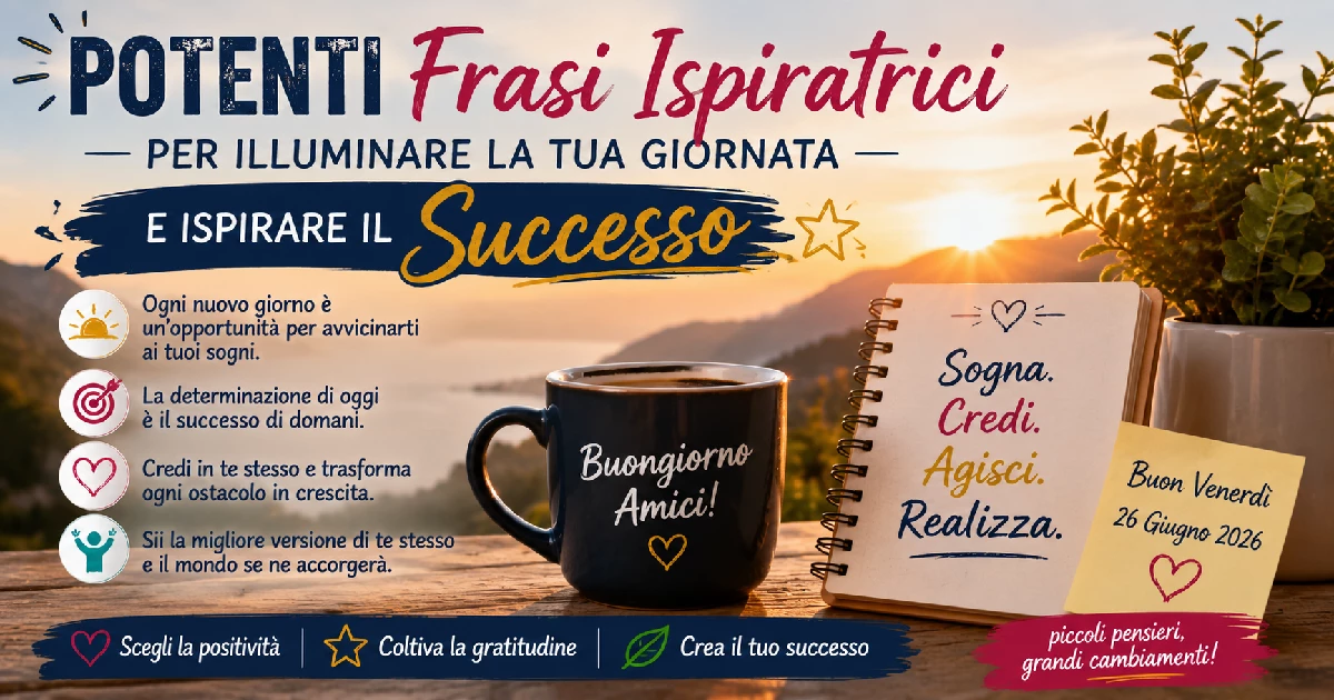 Potenti Frasi Ispiratrici per Illuminare la Tua Giornata e Ispirare il Successo