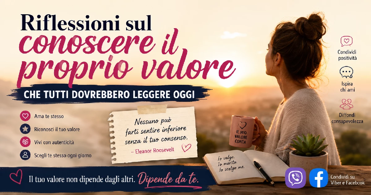 Riflessioni sul conoscere il proprio valore che tutti dovrebbero leggere oggi