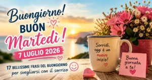 17 bellissime frasi del buongiorno per martedì 7 luglio 2026 per svegliarsi con il sorriso