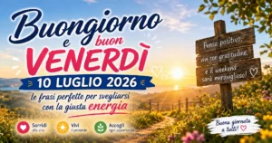 Buongiorno e buon venerdì 10 luglio 2026: le frasi perfette per svegliarsi con la giusta energia