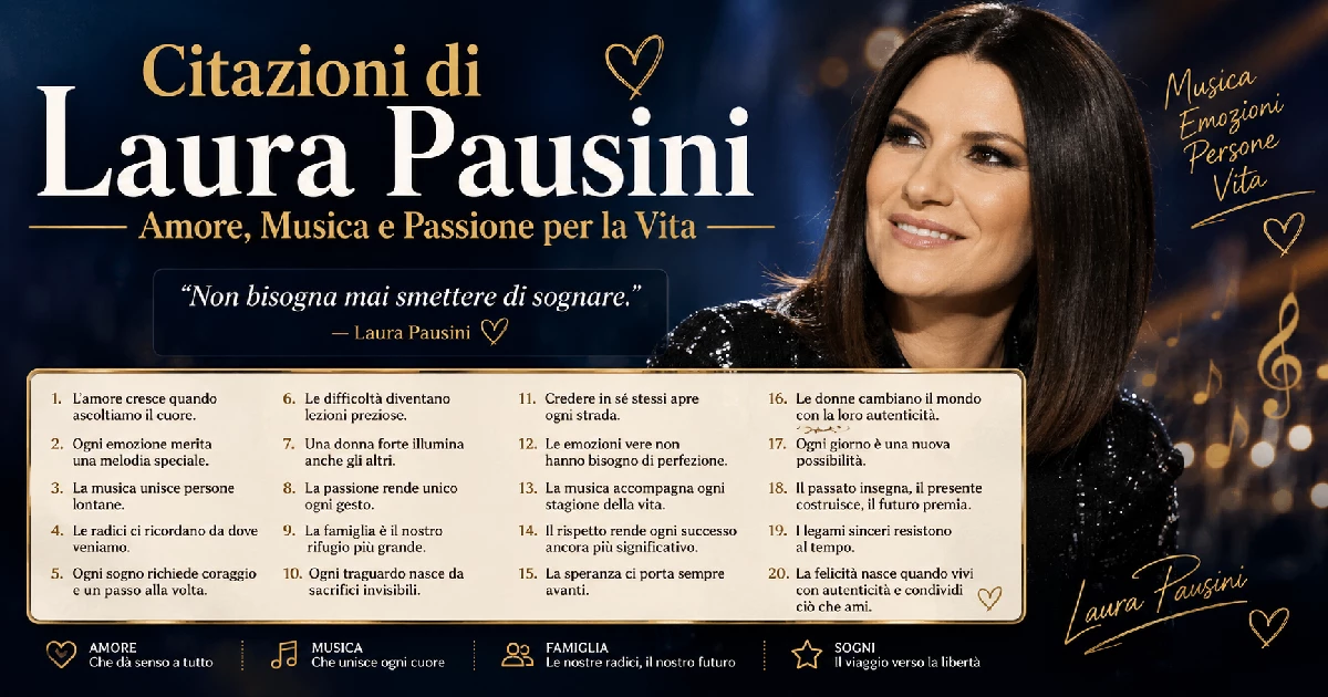 Citazioni di Laura Pausini: Amore, Musica e Passione per la Vita