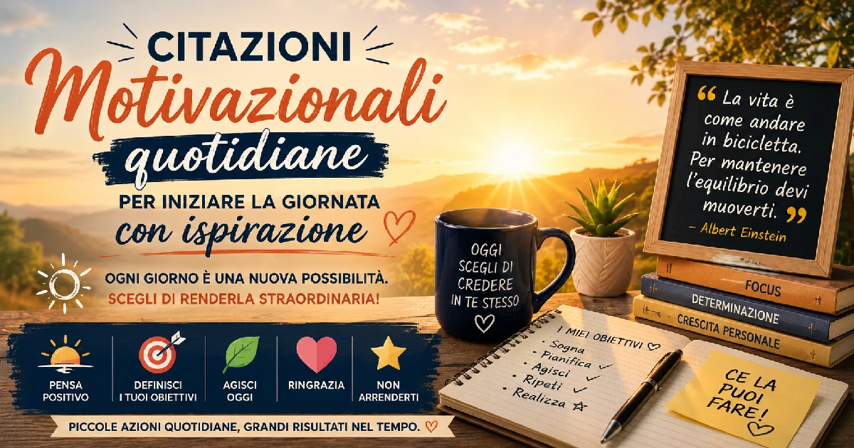 Citazioni motivazionali quotidiane per iniziare la giornata con ispirazione