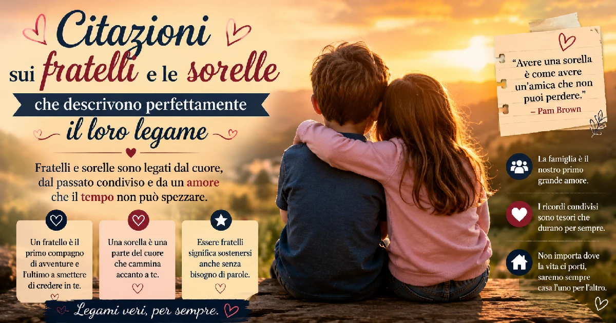 Citazioni sui fratelli e le sorelle che descrivono perfettamente il loro legame