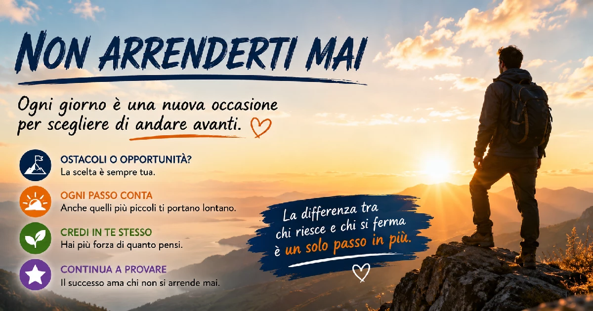 Citazioni sul non arrendersi mai che possono cambiare la tua giornata in pochi secondi