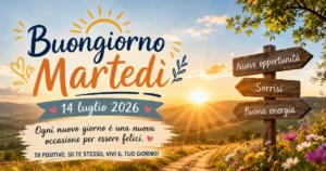Dai il benvenuto a martedì: le più belle frasi del buongiorno per il 14 luglio 2026
