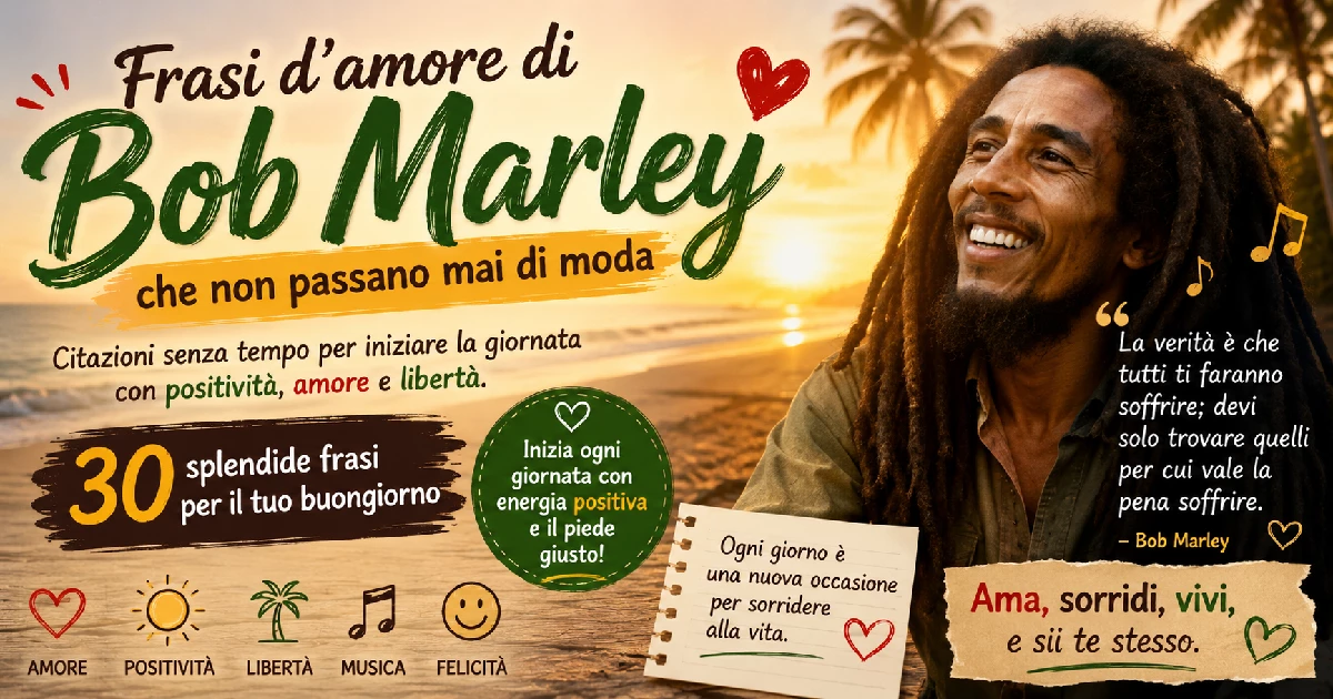 Frasi d'amore di Bob Marley che non passano mai di moda