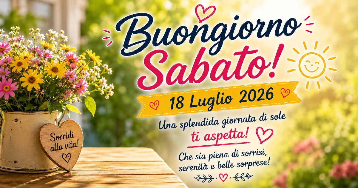 Frasi del buongiorno per sabato 18 luglio 2