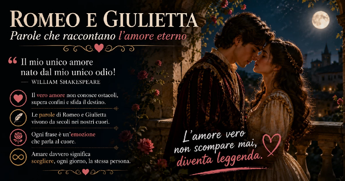 Frasi di Romeo e Giulietta che ancora oggi definiscono il vero amore