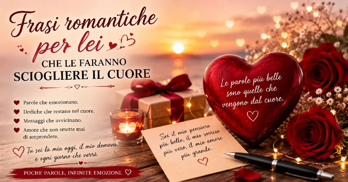 Frasi romantiche per lei che le faranno sciogliere il cuore