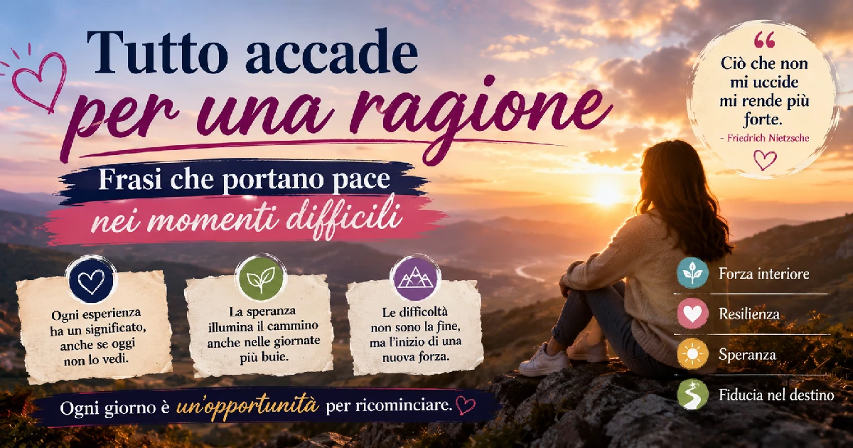 Frasi sul fatto che tutto accade per una ragione che portano pace nei momenti difficili