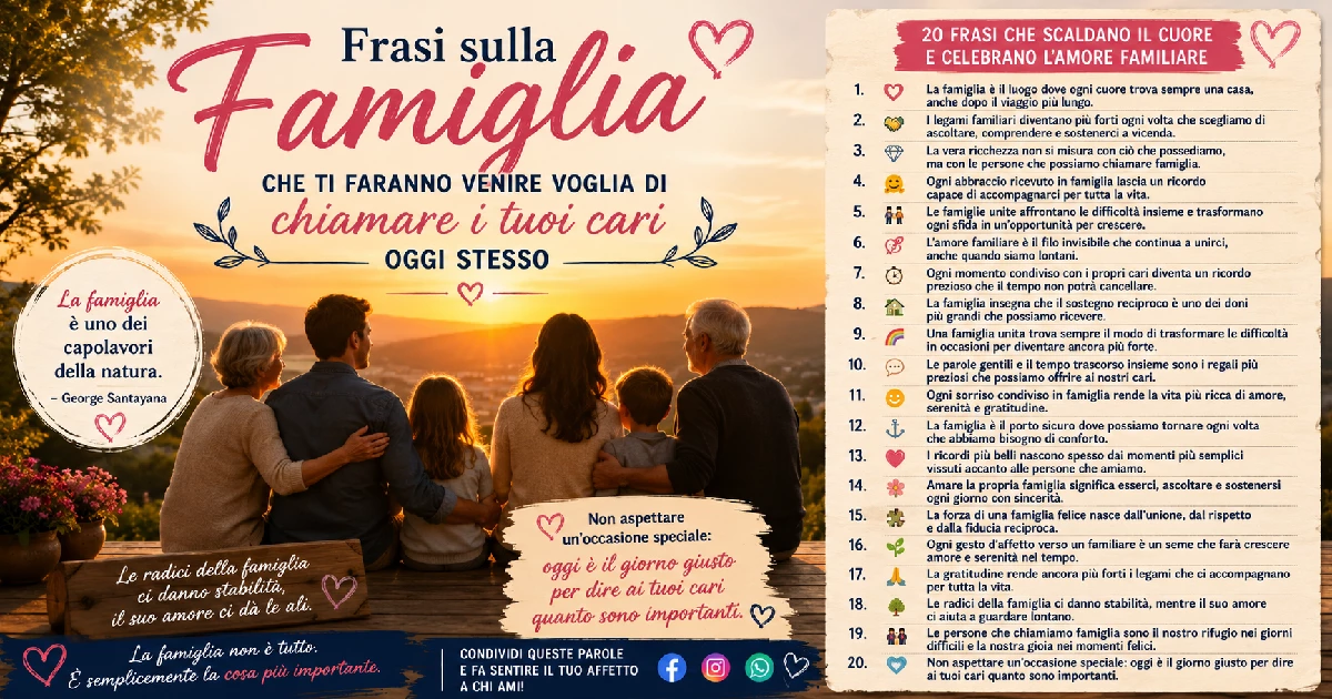 Frasi sulla famiglia che ti faranno venire voglia di chiamare i tuoi cari oggi stesso