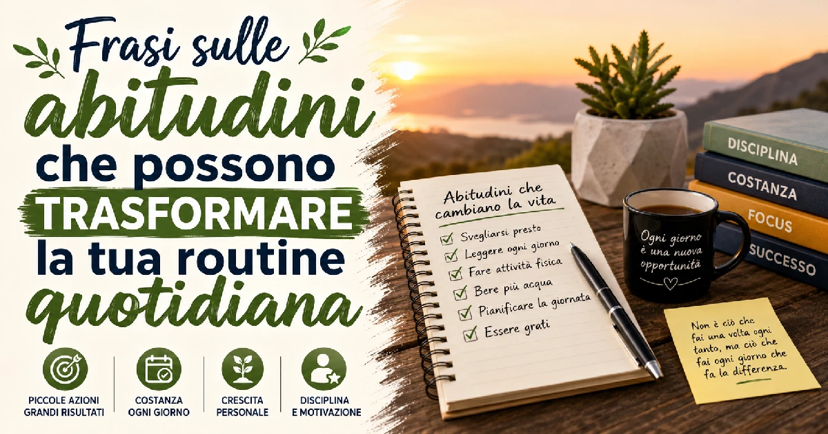 Frasi sulle abitudini che possono trasformare la tua routine quotidiana