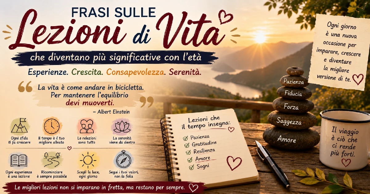 Frasi sulle lezioni di vita che diventano più significative con l'età