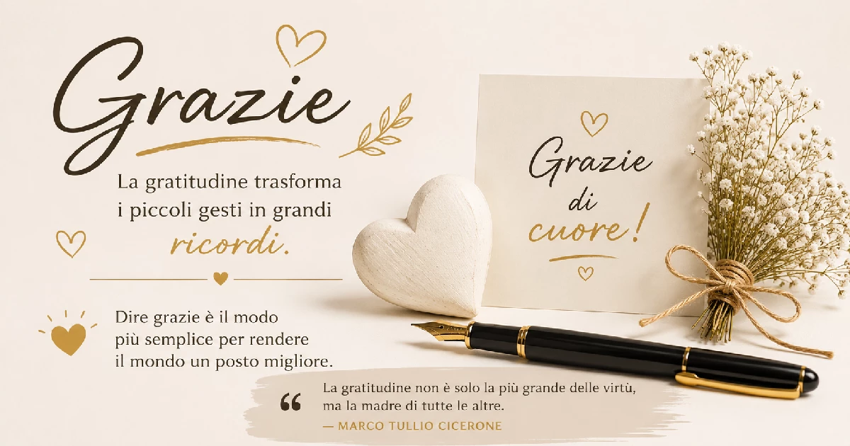 Le frasi di ringraziamento che rendono facile esprimere la gratitudine