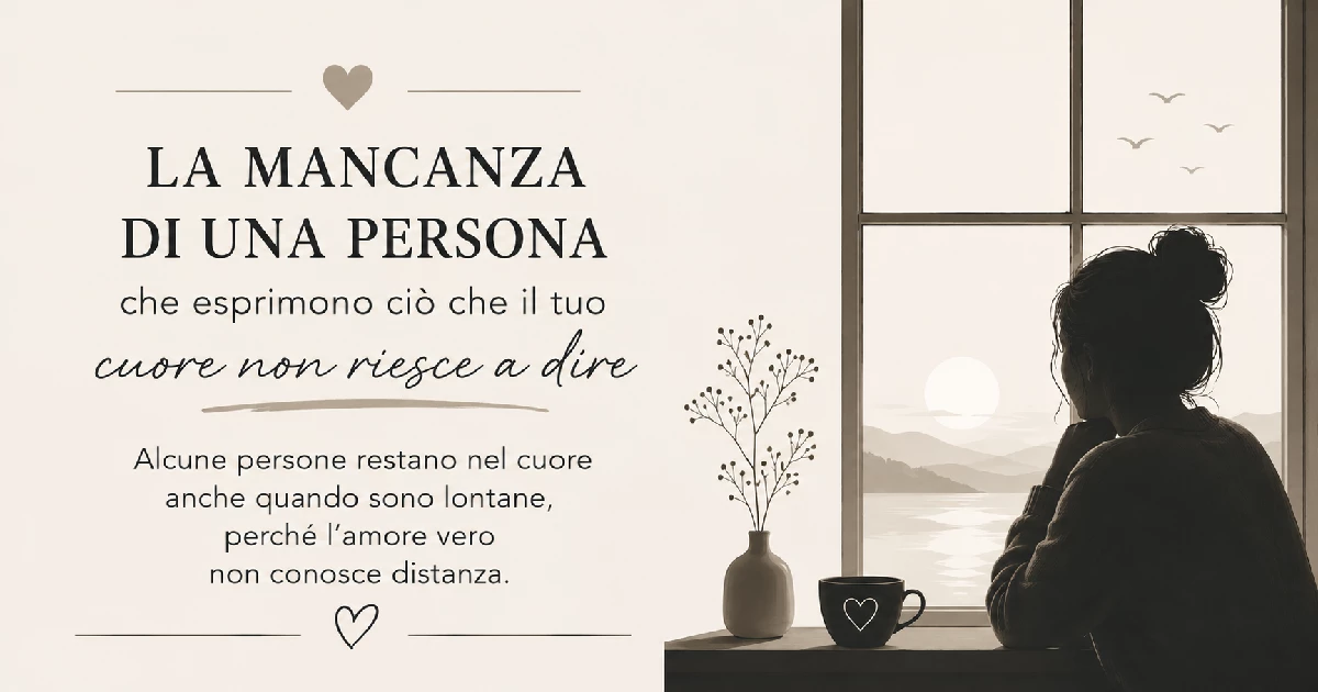 Le frasi sulla mancanza di una persona che esprimono ciò che il tuo cuore non riesce a dire