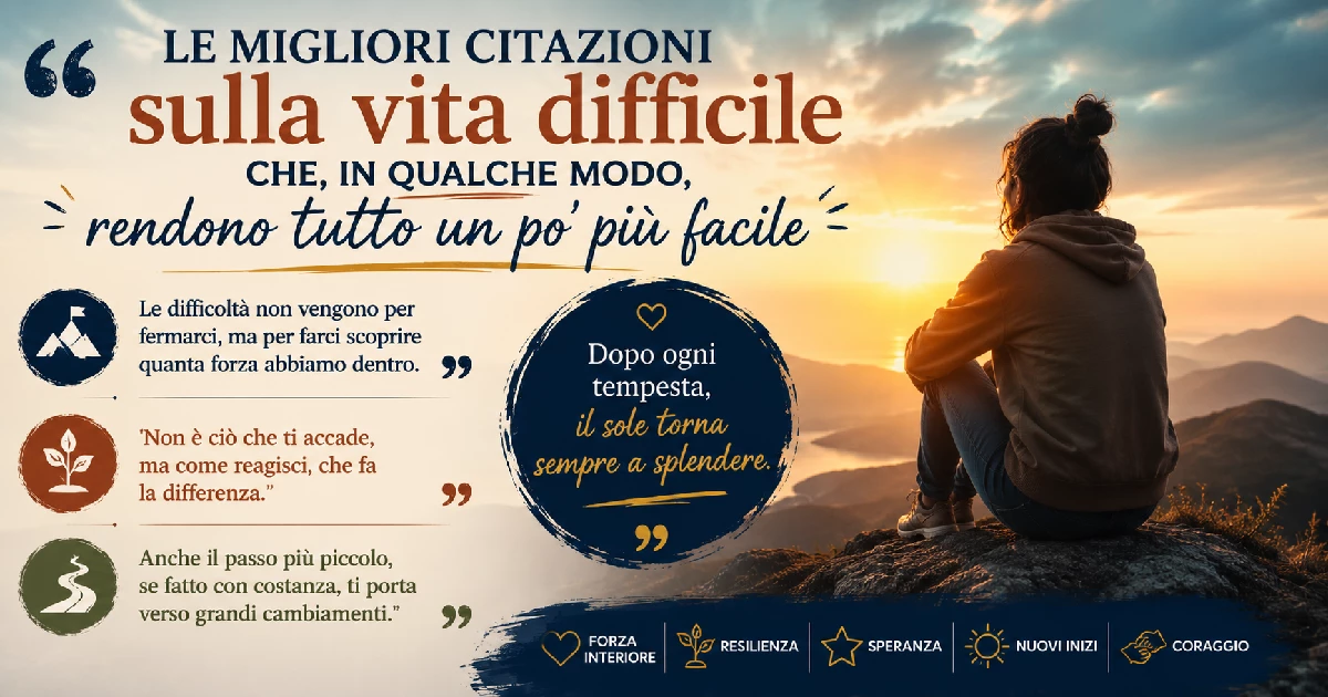 Le migliori citazioni sulla vita difficile che, in qualche modo, rendono tutto un po' più facile