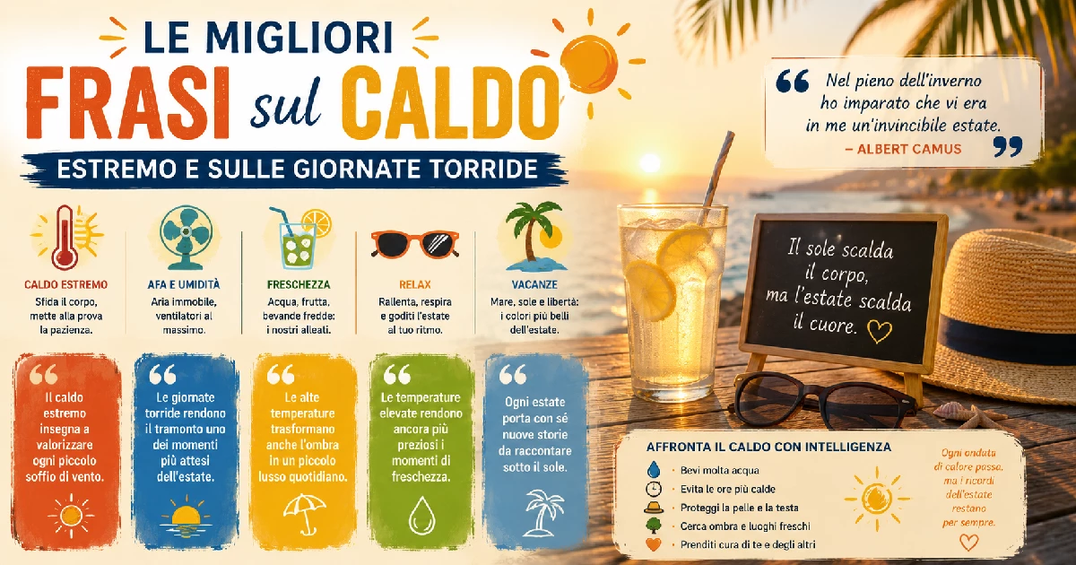 Le migliori frasi sul caldo estremo e sulle giornate torride
