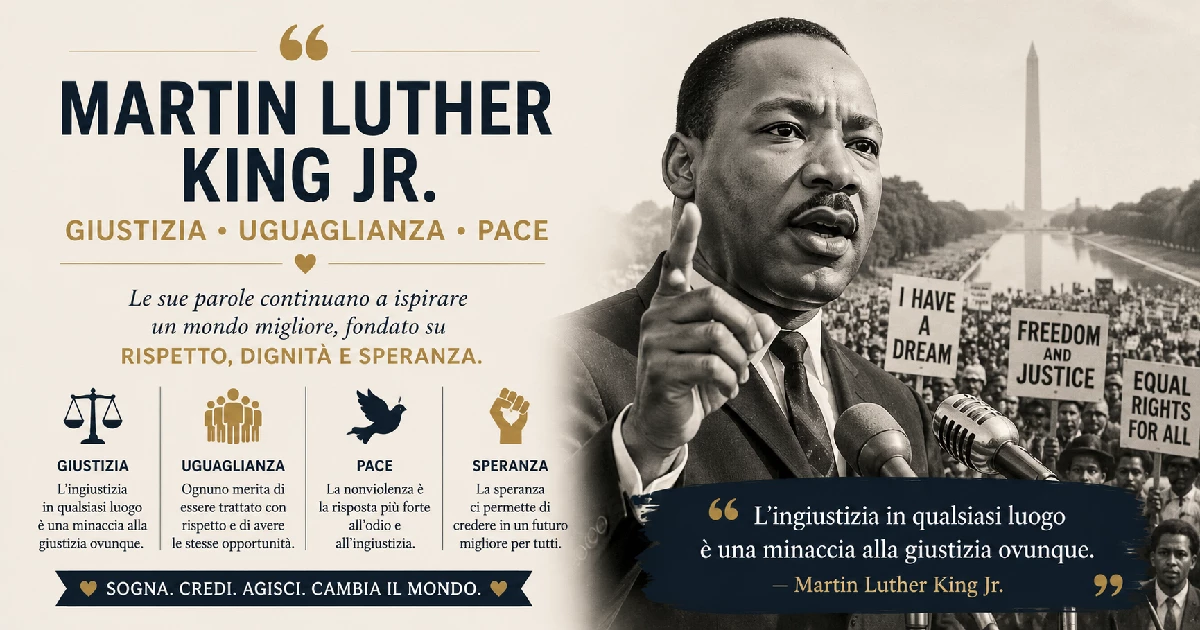Le piu potenti citazioni di Martin Luther King Jr. sulla giustizia e luguaglianza