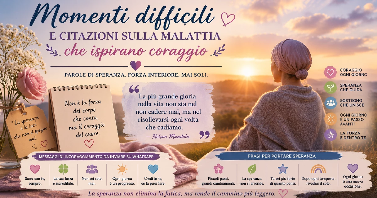 Momenti difficili e citazioni sulla malattia che ispirano coraggio