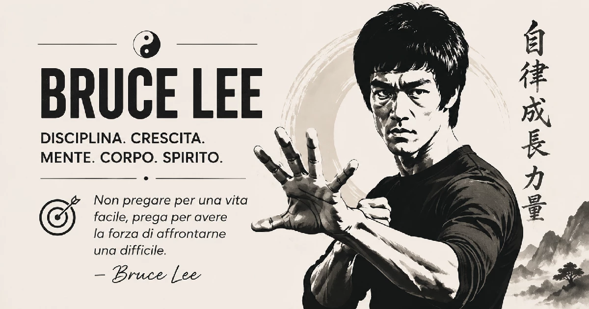 Padroneggia il miglioramento personale con le frasi di Bruce Lee sulla disciplina e la crescita