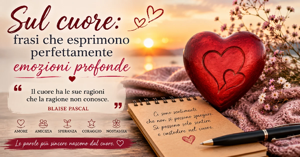 Sul cuore: frasi che esprimono perfettamente emozioni profonde