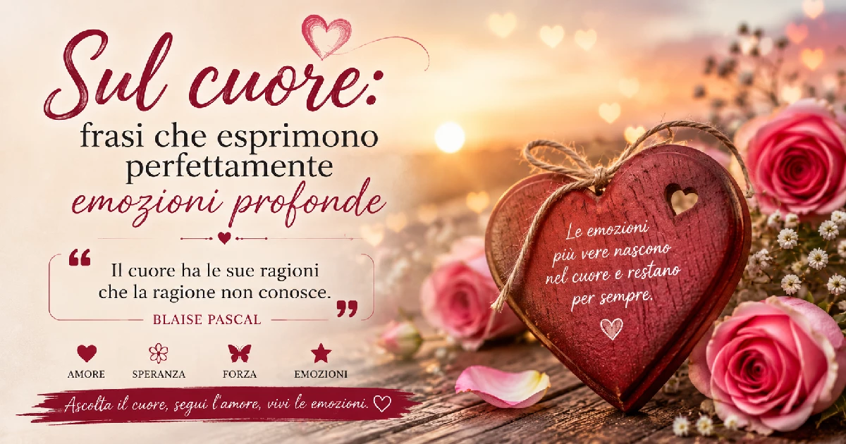 Sul cuore frasi che esprimono perfettamente emozioni profonde
