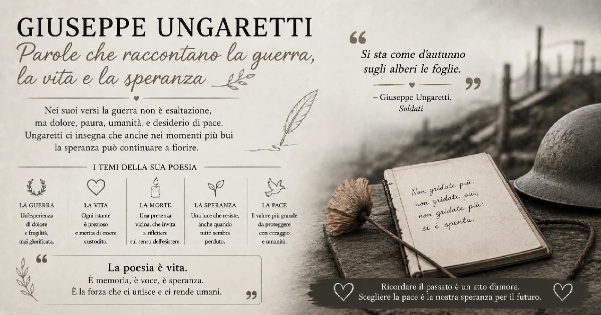 Le citazioni di Giuseppe Ungaretti sulla guerra che rivelano la bellezza e il mistero della vita
