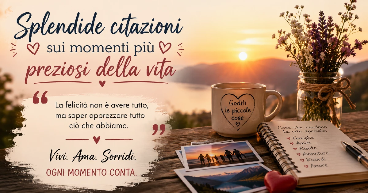 Splendide citazioni sui momenti più preziosi della vita